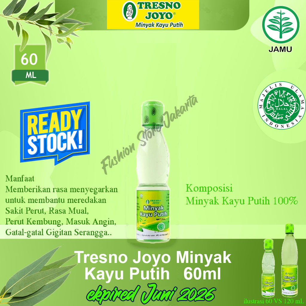 Tresno Joyo TJ Minyak Kayu Putih [60 mL] / Tresno Joyo Minyak Kayu Putih 60ml / Minyak Kayu Putih Tr