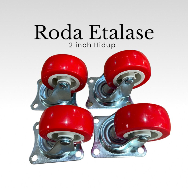 Roda Etalase 2 inch Roda Lemari Roda Trolly Set 4 pcs Hidup