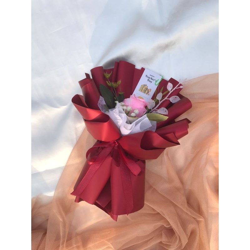 Buket Bunga Gembul Single Rose Hari Guru