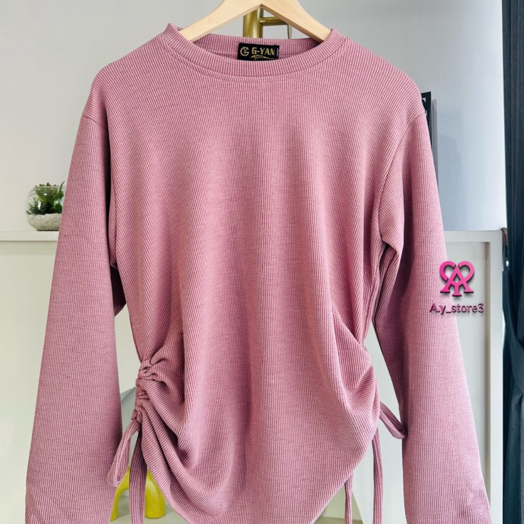 Makin larisFf4F9 KNIT TOP SERUT SAMPING