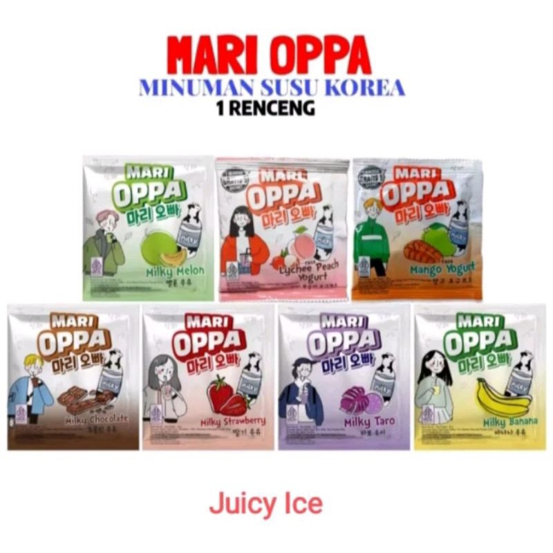 

Mari oppa susu korea, mari oppa minuman sachet, isi 15 saset