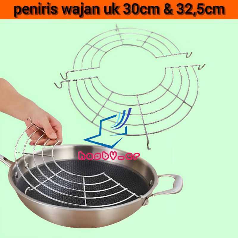 peniris wajan, tirisan wajan , tirisan minyak ukuran 30 dan 32cm