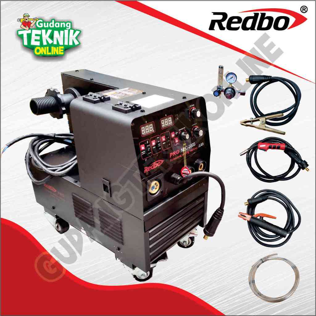 Mesin Las MIG 15kg NBC-200S REDBO PRO / Mesin Las Listrik MIG MMA NBC 200S - Mesin Travo Trafo Inver