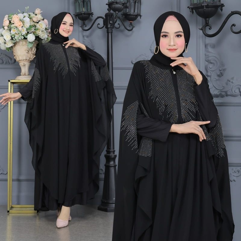 ALVI DRESS ABAYA HITAM ABAYA JERSEY KAFTAN