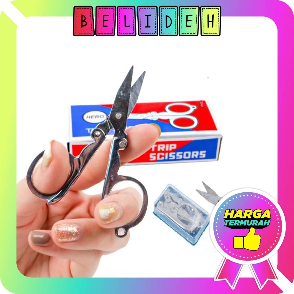 

☛BELIDEH☚ Gunting Kecil Lipat / Gunting Saku Mini Stainless / Folding Scissors Hero Trip S098