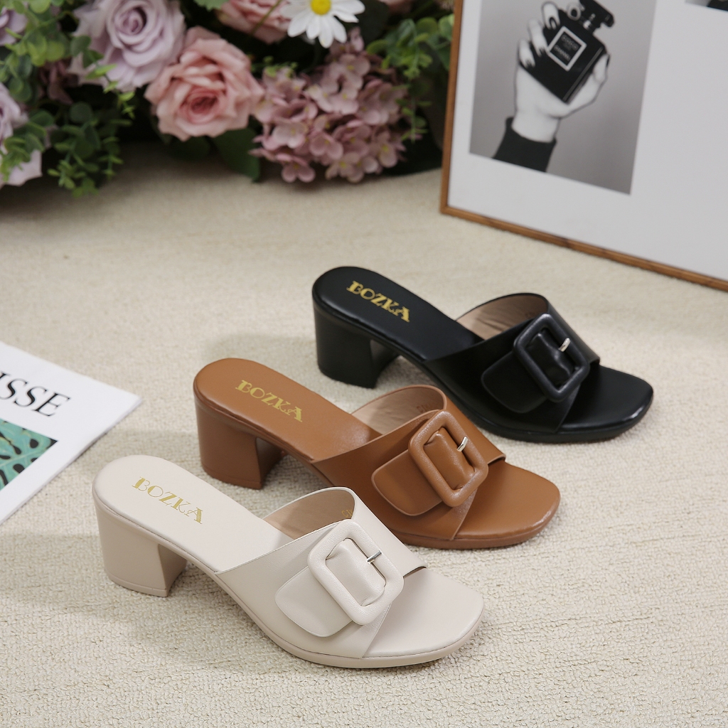 Bozka sandal wanita heels CIKA201 buckle