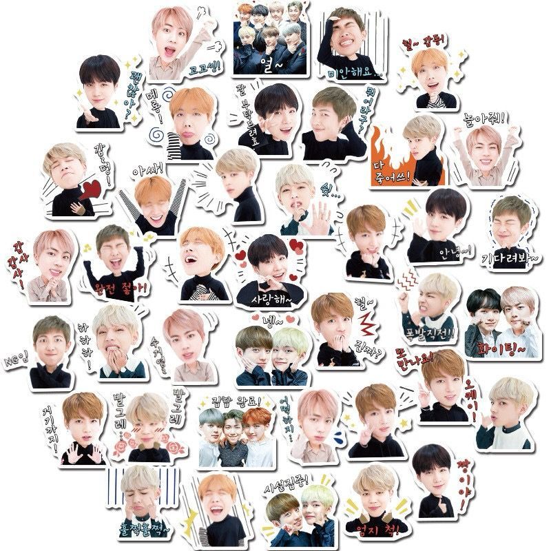 

[Selcyshine] 10 Pc/10 Biji Sticker BTS BTS21 Sticker Kpop BTS Sticker Cute Kawai Kpop -Sticker Hias Jurnal Photocard Deco