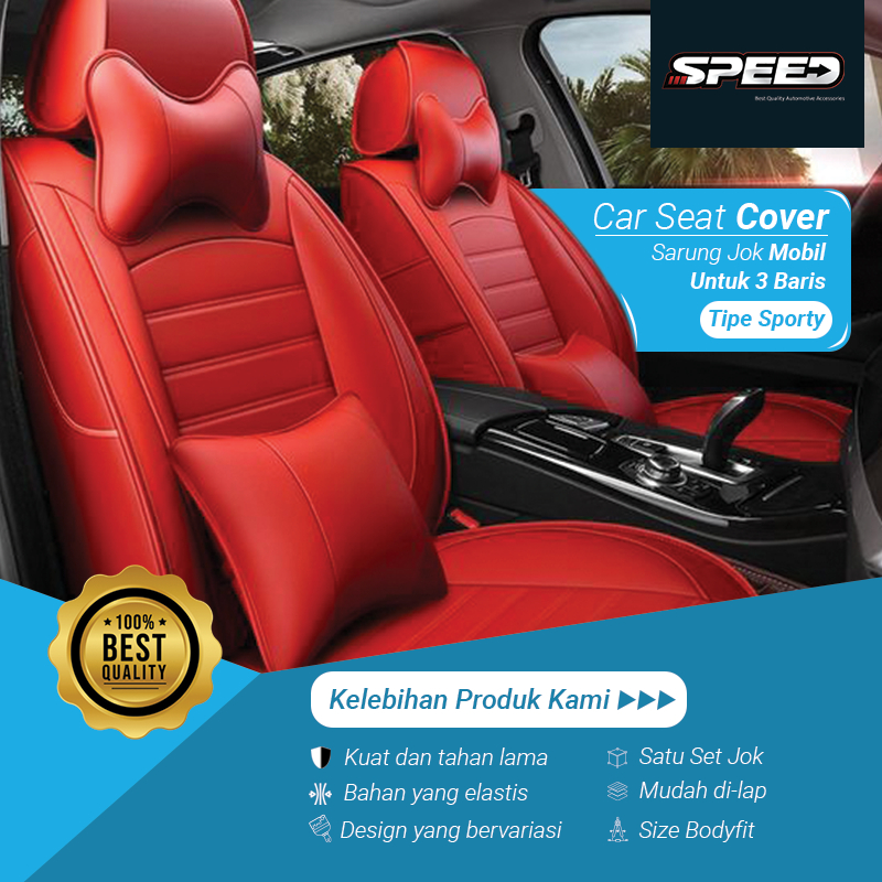 Sarung Jok Cover Jok Seat cover Seat Cover Design Sporty Model 2 Mobil Grand Livina 3 Baris Bahan MYO