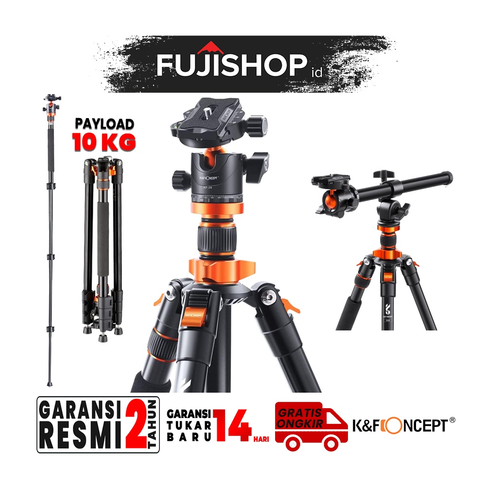 KNF K&F Tripod S210 Aluminium Travel Tripod Flatlay