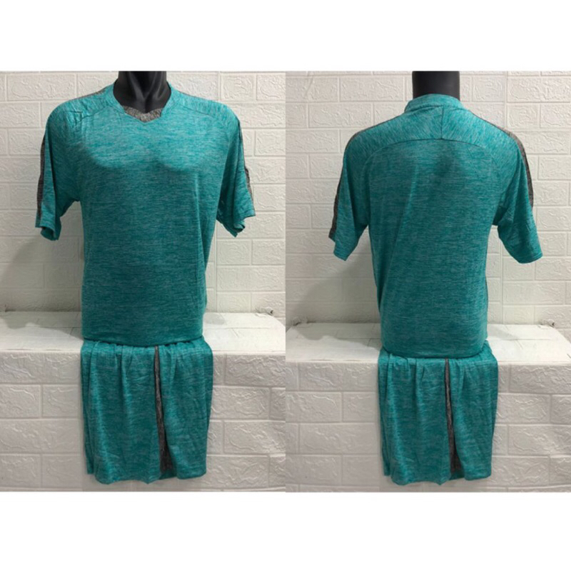 Setelan dewasa jersey futsal soccer bola pria hijau muda stripe hitam