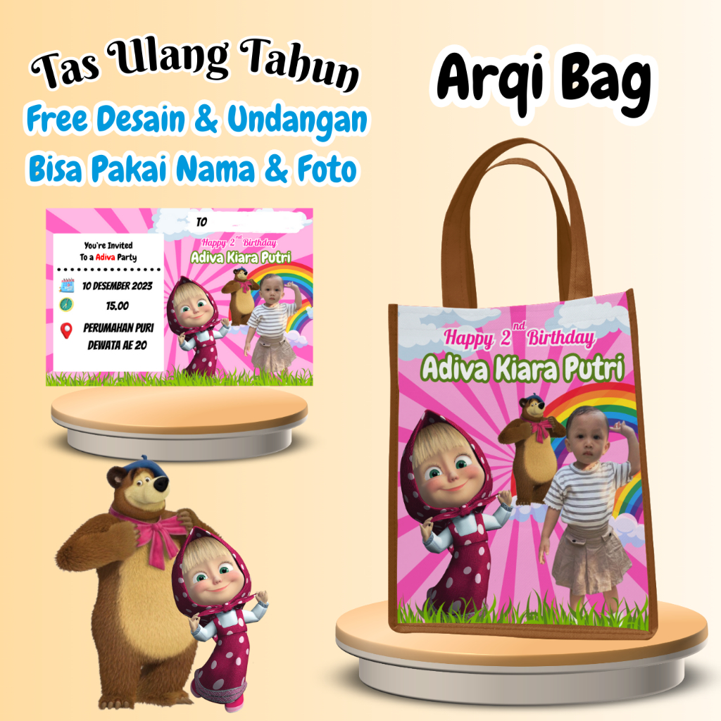 

65 Tas Free Undangan Ulang Tahun Anak Bisa Custom Goodiebag Murah Muat Box Kfc