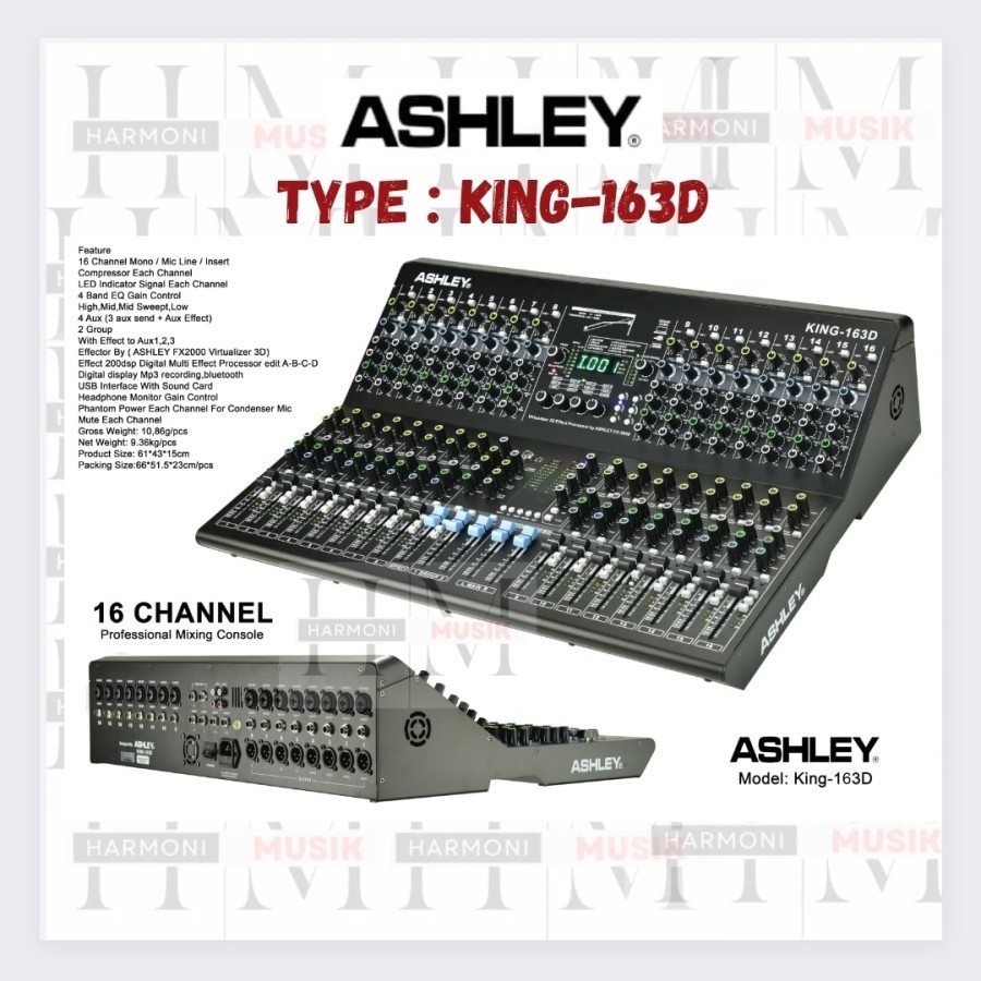 ASHLEY KING163D - Mixer ASHLEY KING-163D - Mixer 16 channel ASHLEY
