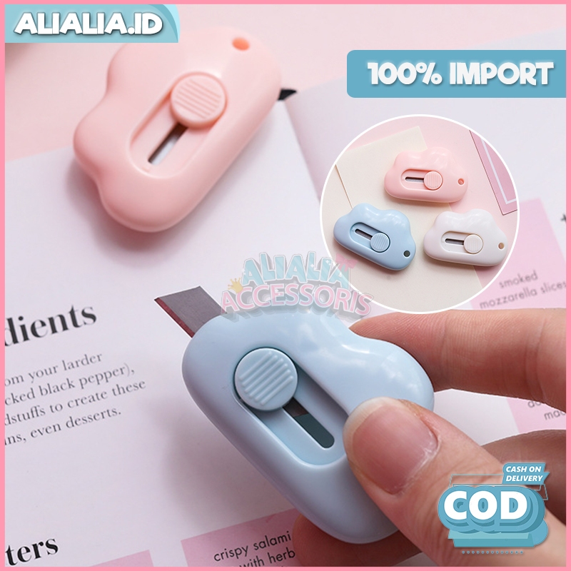 

Cutter Mini Pisau Kecil Model Awan Aksesoris Alat Tulis Kantor Pemotong Kertas Portable
