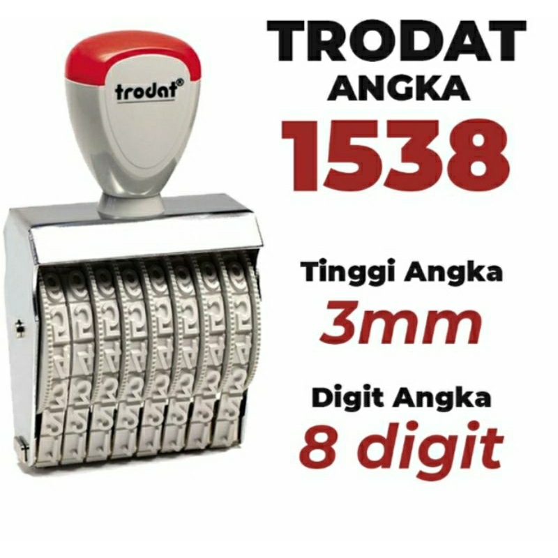 

Stempel Angka 3mm 8 Digit Trodat 1538 Made in Austria