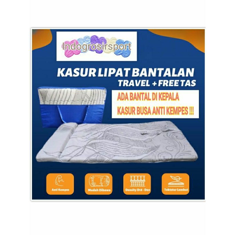 KASUR LIPAT BANTALAN BUSA PREMIUM ANTI KEMPES BONUS TAS KASUR / KASUR TRAVEL / KASUR BUSA GULUNG LAN
