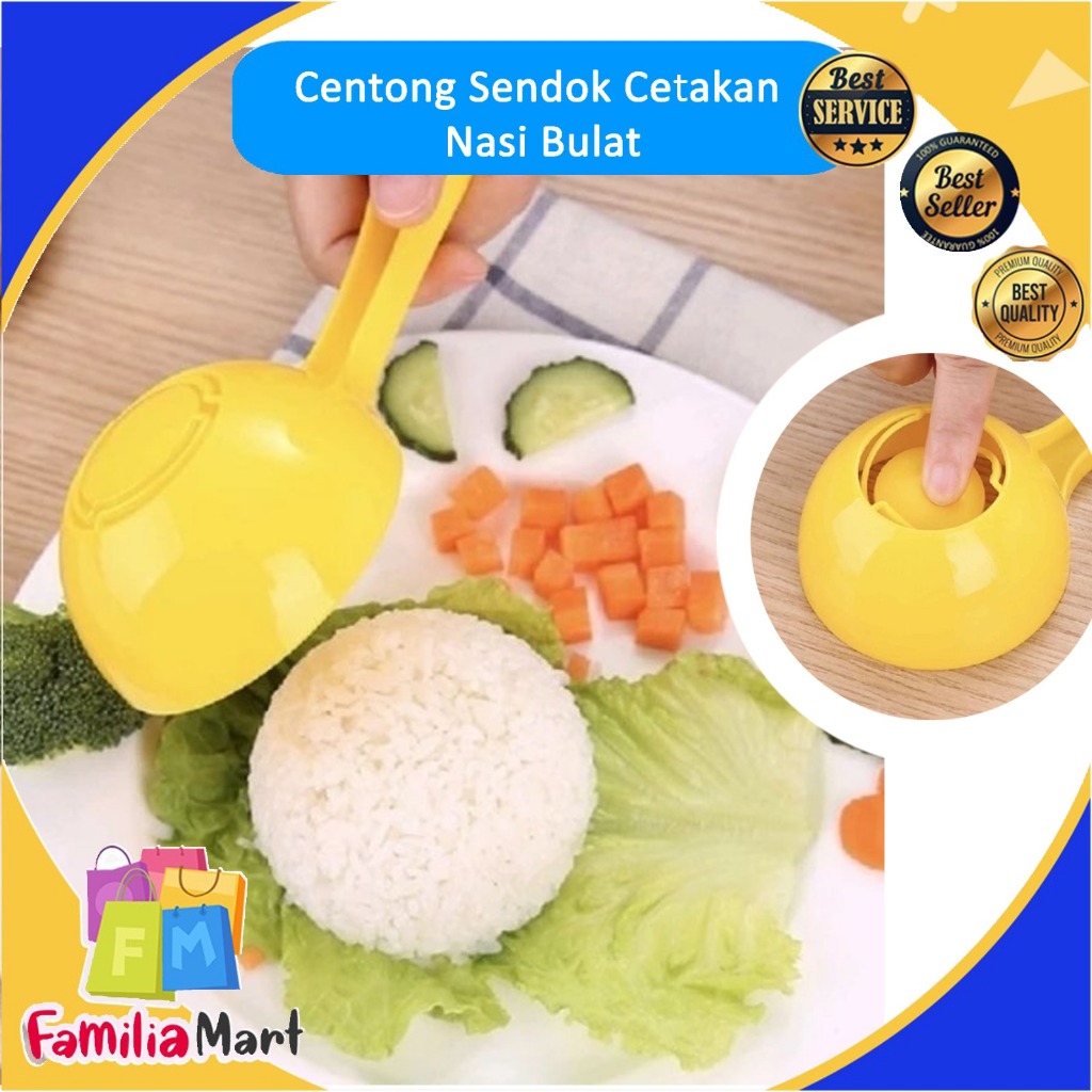 Centong Sendok Cetakan Nasi Bulat Setengah Lingkaran Anti Lengket Bento Onigiri Sushi