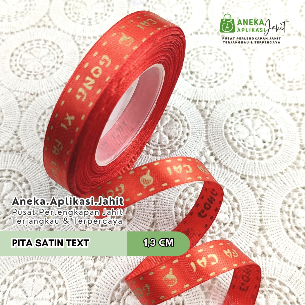 

1 METER PITA SATIN 1/2 INCH (1,3 CM) "CHINESE NEW YEAR" / PITA KERAJINAN TANGAN IMLEK