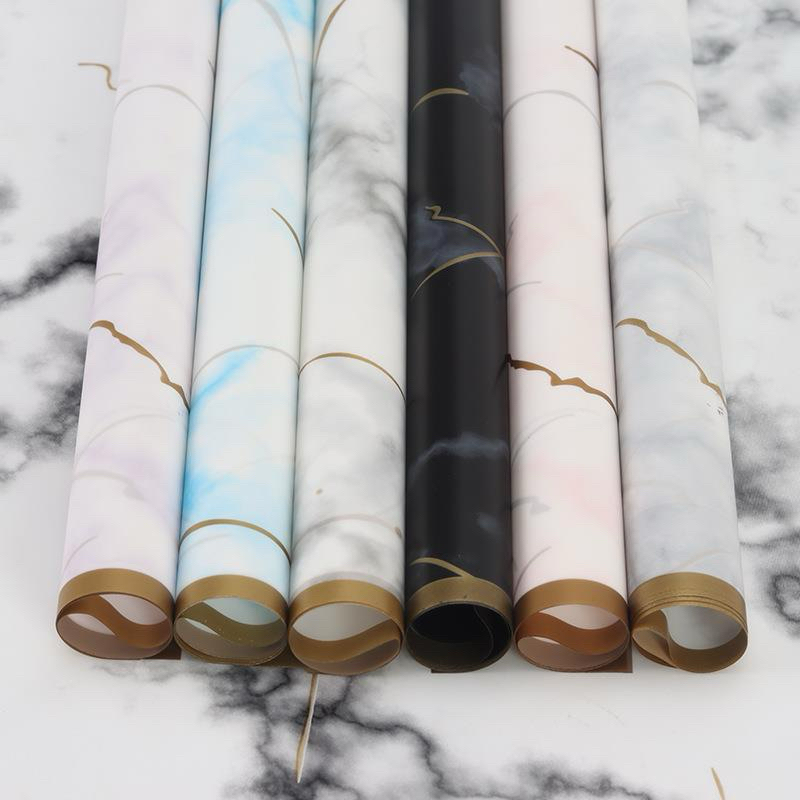 

[08013] Kertas Buket Bunga / Flower Paper Wrap Cellophane Marble Gold List Gold