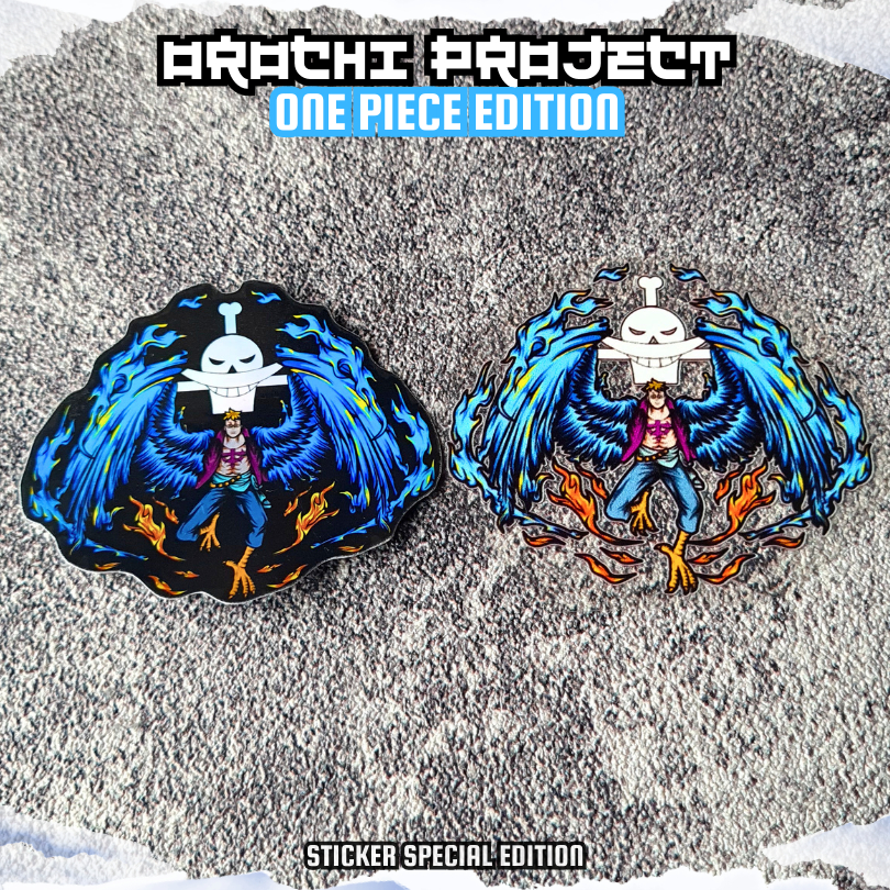 

Sticker Stiker Anime Marco The Phoenix One Piece Hologram DTF UV Anti Air HP Laptop Tumbler Motor Helm
