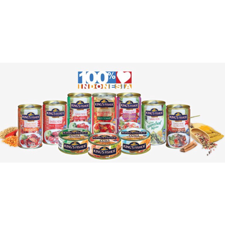 

『PENJUALAN CEPAT』⚡BEST SELLER⚡ Sarden King's Fisher 155 gr Saus Tomat / Sambal Hijau / Balado