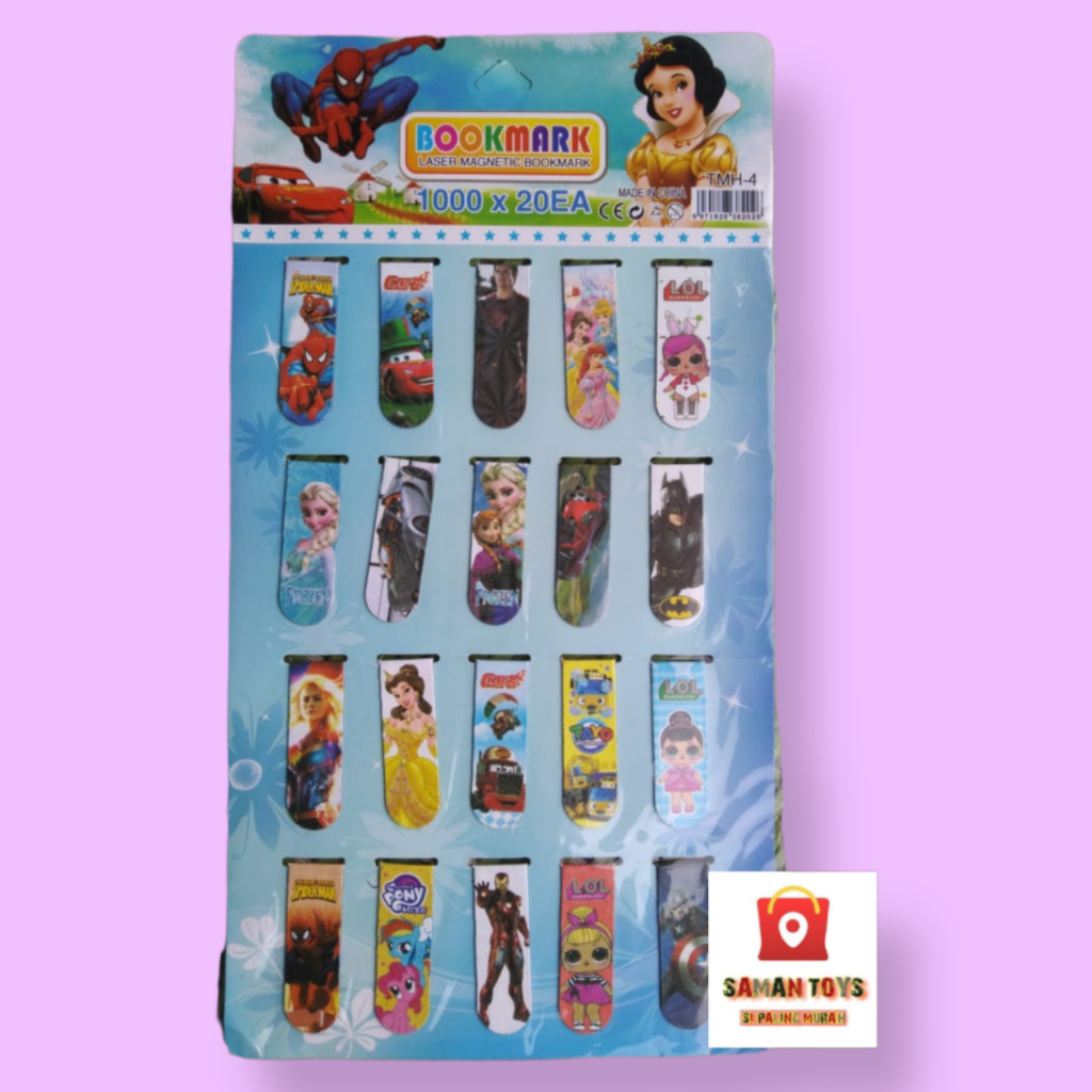 

20 Pcs pembatas magnet karakter- Pembatas buku magnet