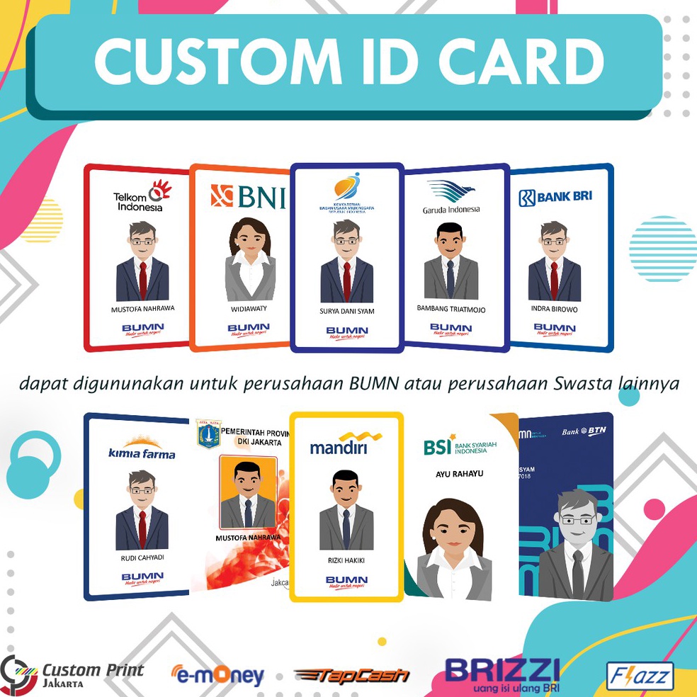 Ready Stok Custom Etoll Emoney ID Card BUMN brizzi tapcash flazz