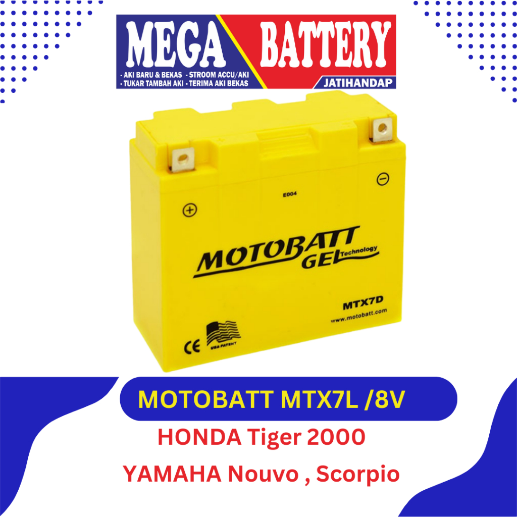 Aki motor Motobatt Gel MTX7D - 7Ah / Aki motor Gel / Aki motor Scorpio / Aki motor Yamaha Nouvo / Ak