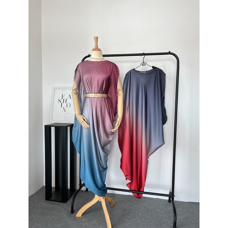Silka Dress/ Dress Armani Silk Gradasi/ Dress Kondangan/ Dress Silk