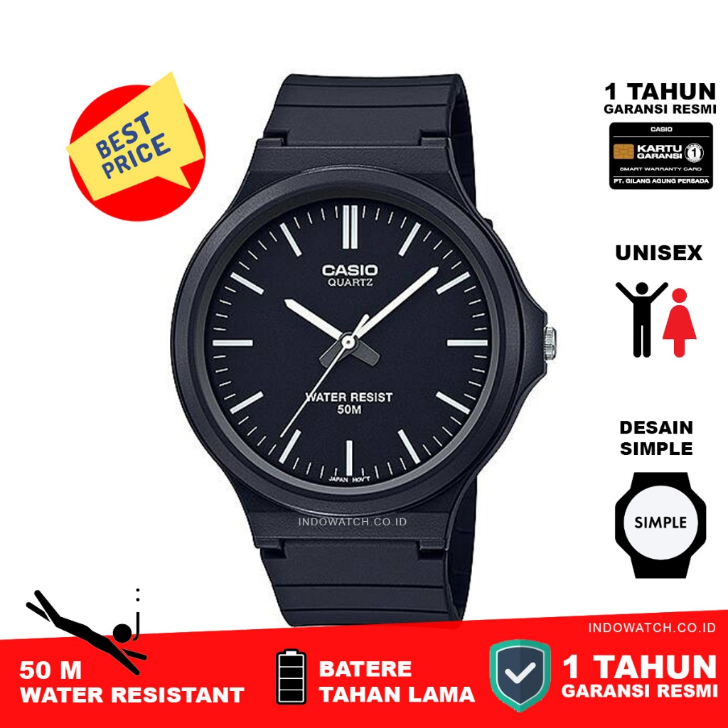 Casio MW-240-1EV mw240 mw 240 original garansi resmi