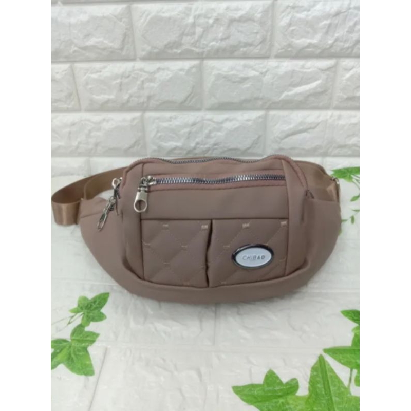 TAS WAISHBAG WANITA SIMPLY PARASUT BORDIR KEKINIAN/TAS PINGGANG TERMURAH/TAS SLEMPANG DADA