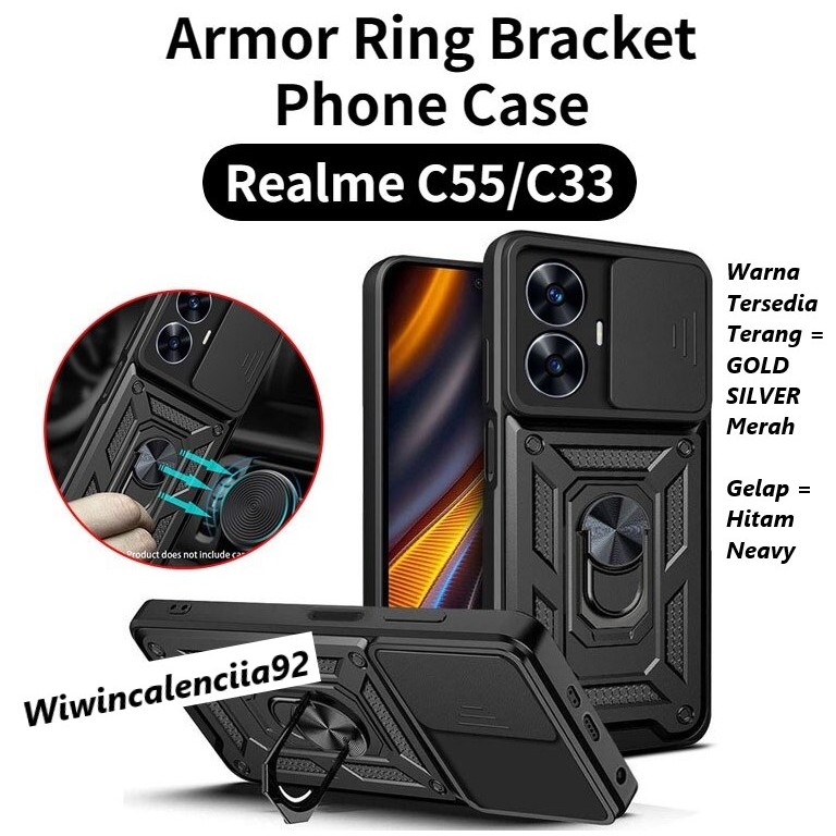 2024Case BARU Hardcase Transformer + RING Stand REALME C67 C65 C63 C61 C55 C53 C51s C51 NFC C55 C33 