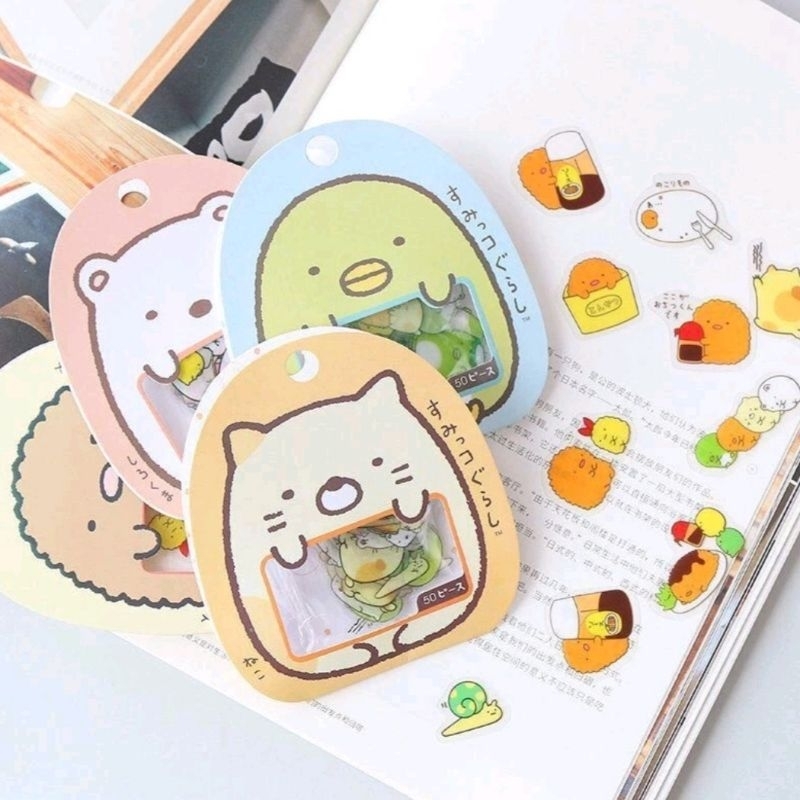 

50 PCS Stiker Sumikko Gurashi Transparant Motif Lucu untuk Dekorasi