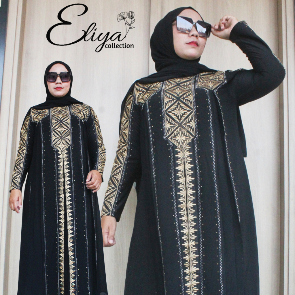 baju wanita/ baju abaya wanita / baju gamis arab full bordir mutiara