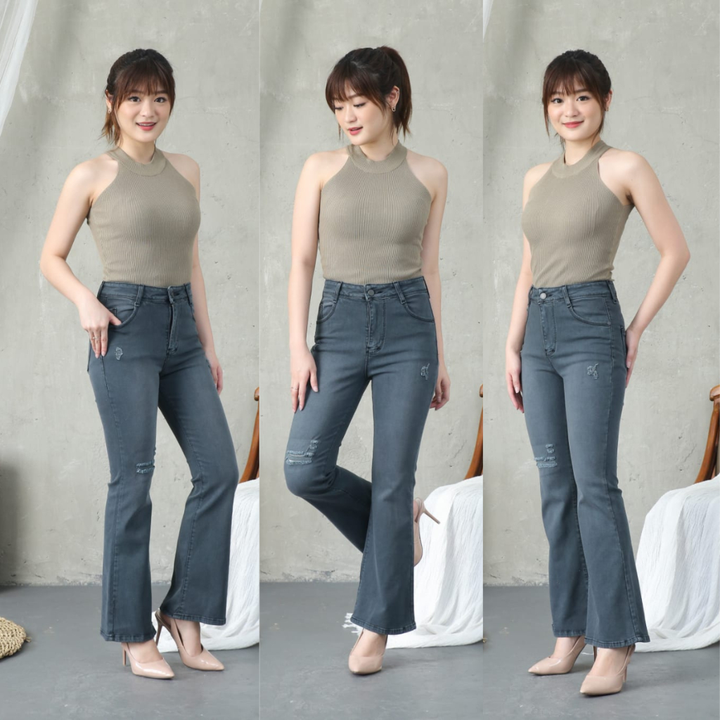 Jeans cutbray bet import terbaru motiv sobek tidak tembus