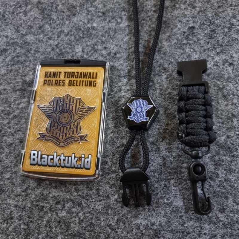 

plat id name tag korlantas full set cover dan tali exagonal