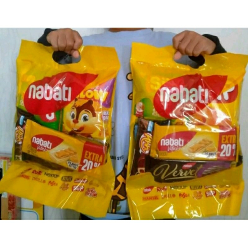 

Paket ulang tahun Snack Nabati / paket PRJ BISA INSTAN 7 SNACK dengan jelly / susu ( INDOMILK)