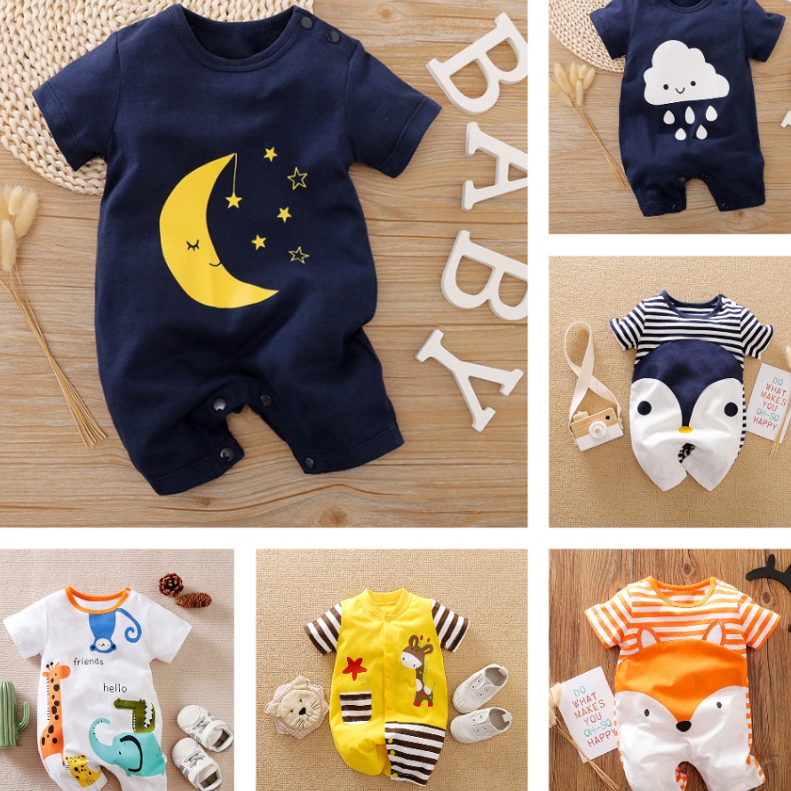 Promo!! 12.12 Jumper bayi Motif / Romper bayi [Motif 2] IMPORT Bayi laki laki perempuan 0-12 bulan /