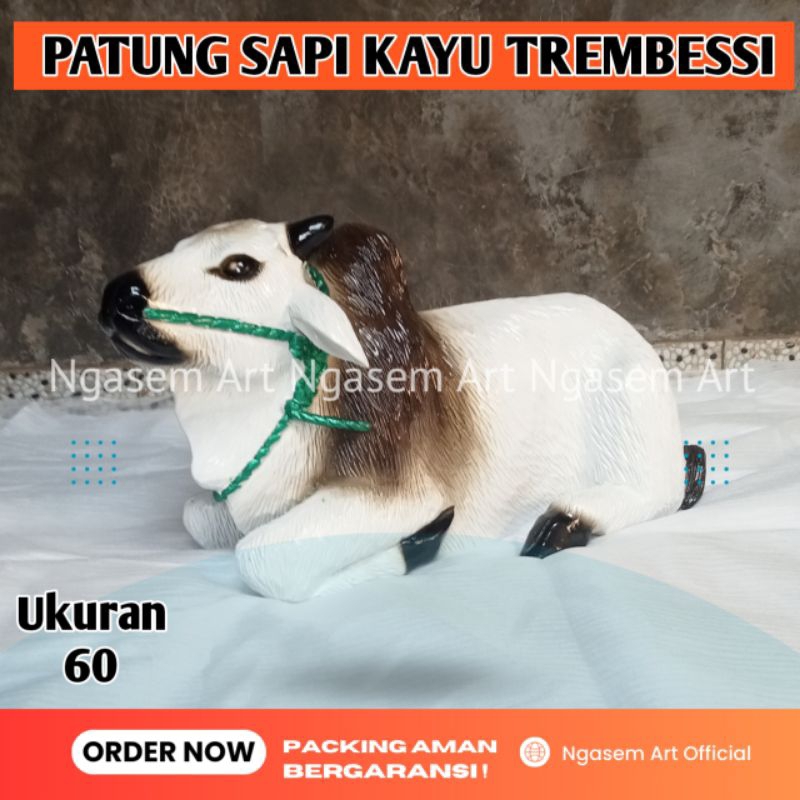 PATUNG SAPI UK 60 KAYU TREMBESSI