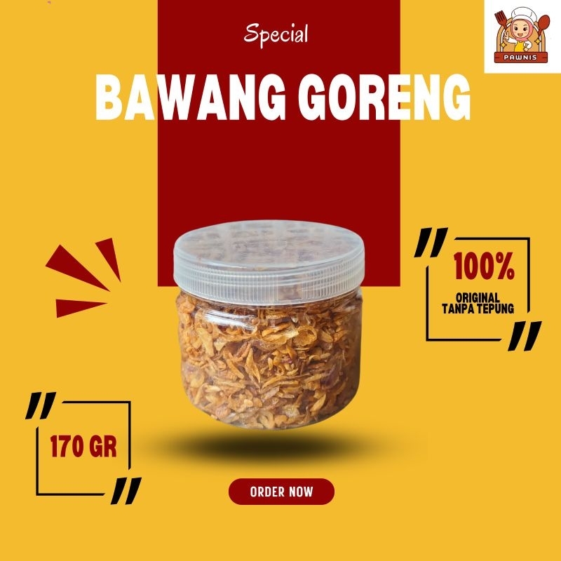 

Bawang Goreng 170 Gr 100% Bawang Goreng Murni Tanpa Tepung