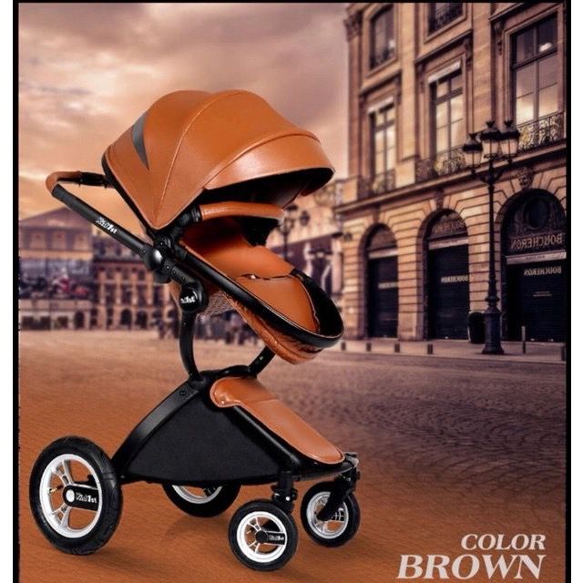 GOSEND Baby Stroller Egg Leather Brown Bukan Mima Xari Carry Cot Bassinet