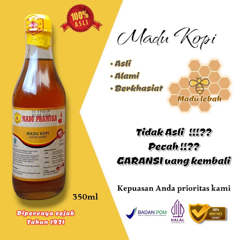 

Madu Asli Kopi Merk MADU PRAMUKA 350ml Garansi 100%