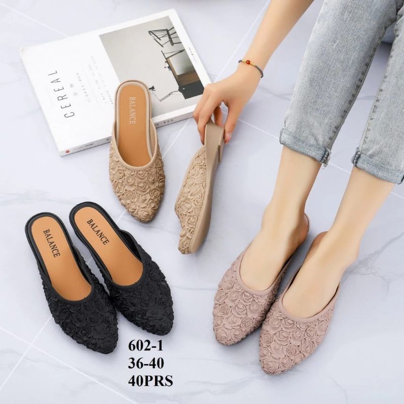 SBI 54 BINTANG SALE  SANDAL WANITA FLATSHOES SANDAL JELLY MOTIF BUNGA BALANCE SEPATU SLOP 2023