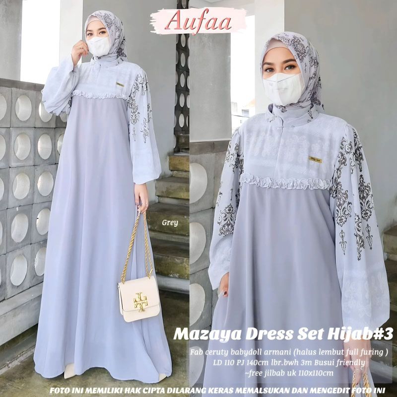 MAZAYA DRESS SET HIJAB #3 BY AUFAA