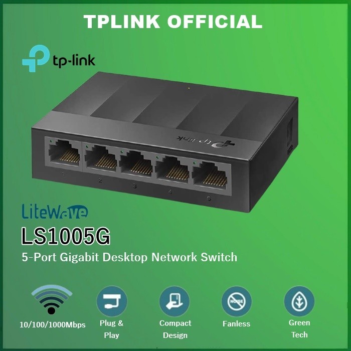 TP-Link 5 Port LS1005G Gigabit Tplink Desktop Switch Hub LS1005 G