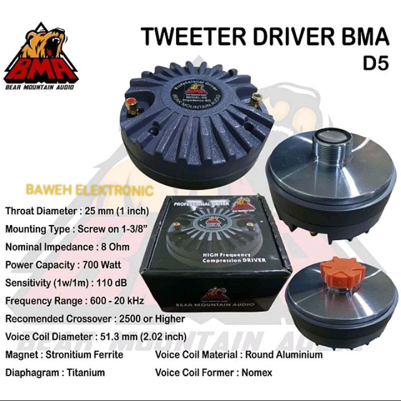 DRIVER TWEETER BMA D5