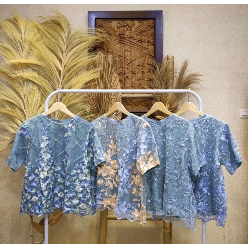 Brukat Blouse Tulle Kondangan Wanita/Atasan Tile Kondangan Wanita Murah Kekinian