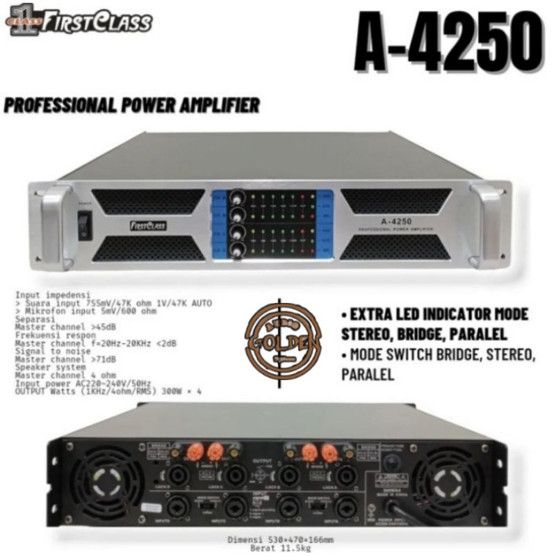 FIRSTCLASS FC A4250PROFESSIONAL POWER AMPLIFIER