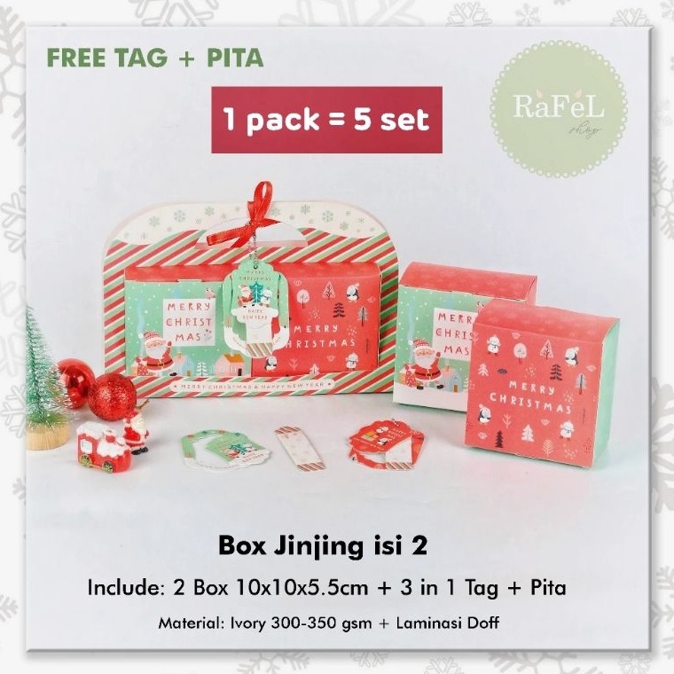 

Promo 12.12 5 Set Box Jinjing Natal 2 Toples 250 Gr
