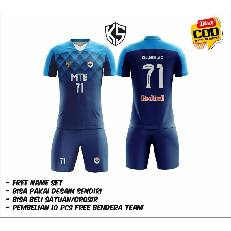 Custom Jersey Futsal/sepakbola Free Design Nickname
