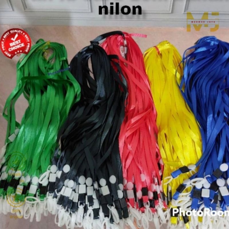 

100pcs Tali ID Card Kartu ID Name Tag 1cm Polos Tali Lanyard 1cm Nylon